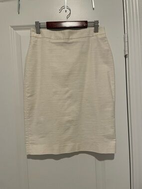 Ann Taylor Cream Pencil Skirt